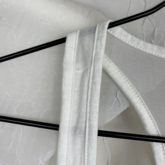 🫶🏼 Express Wild Love Sequin Flowy Tunic Tank Top White Sheer Back Pastel XS - Picture 14 of 16